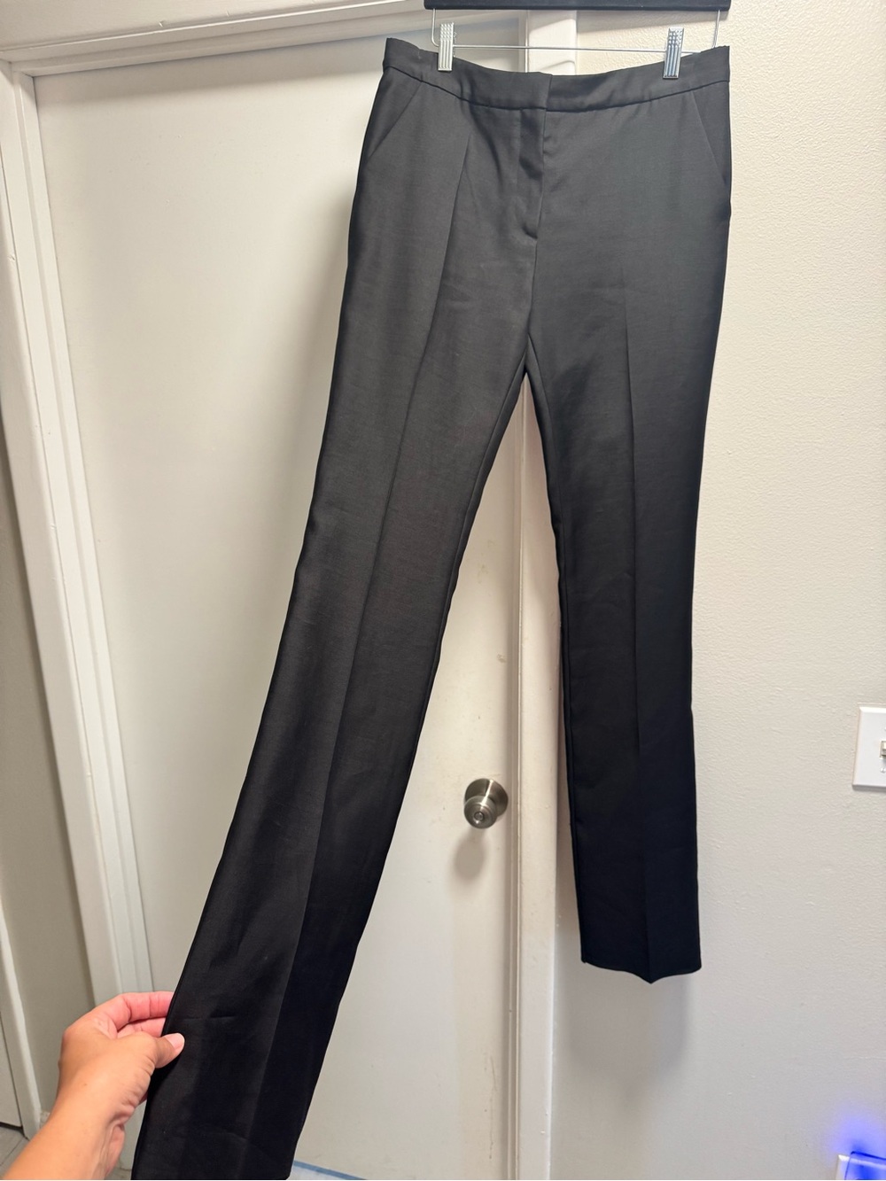 Valentino Black Wool & Silk Dress Pants Size 8 Made in Italy NWT